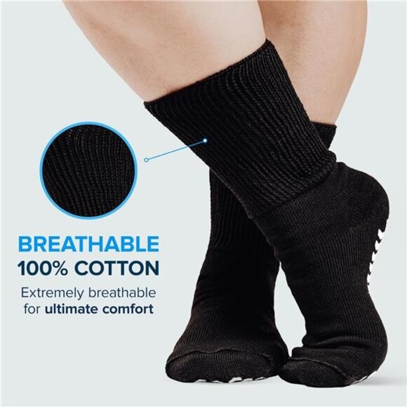 Extra Wide Socks for Swollen Feet, Diabetic Socks for Men, Hospital Socks, Wide - Picture 5 of 7
